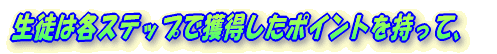 各ステップで獲得したポイントを持って、